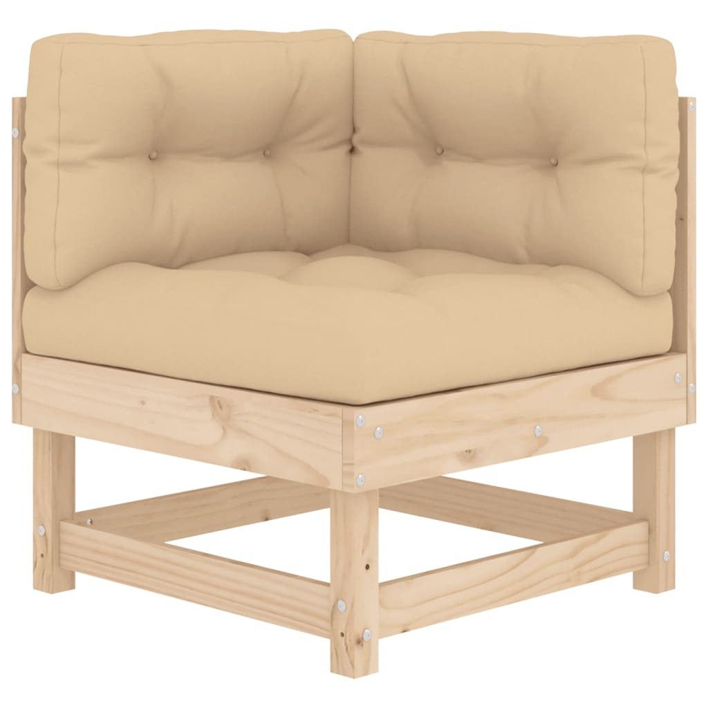 4 Piece Patio Lounge Set with Cushions Solid Wood