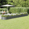 Garden Raised Bed Galvanized Steel 201.6"x31.5"x14.2" Gray
