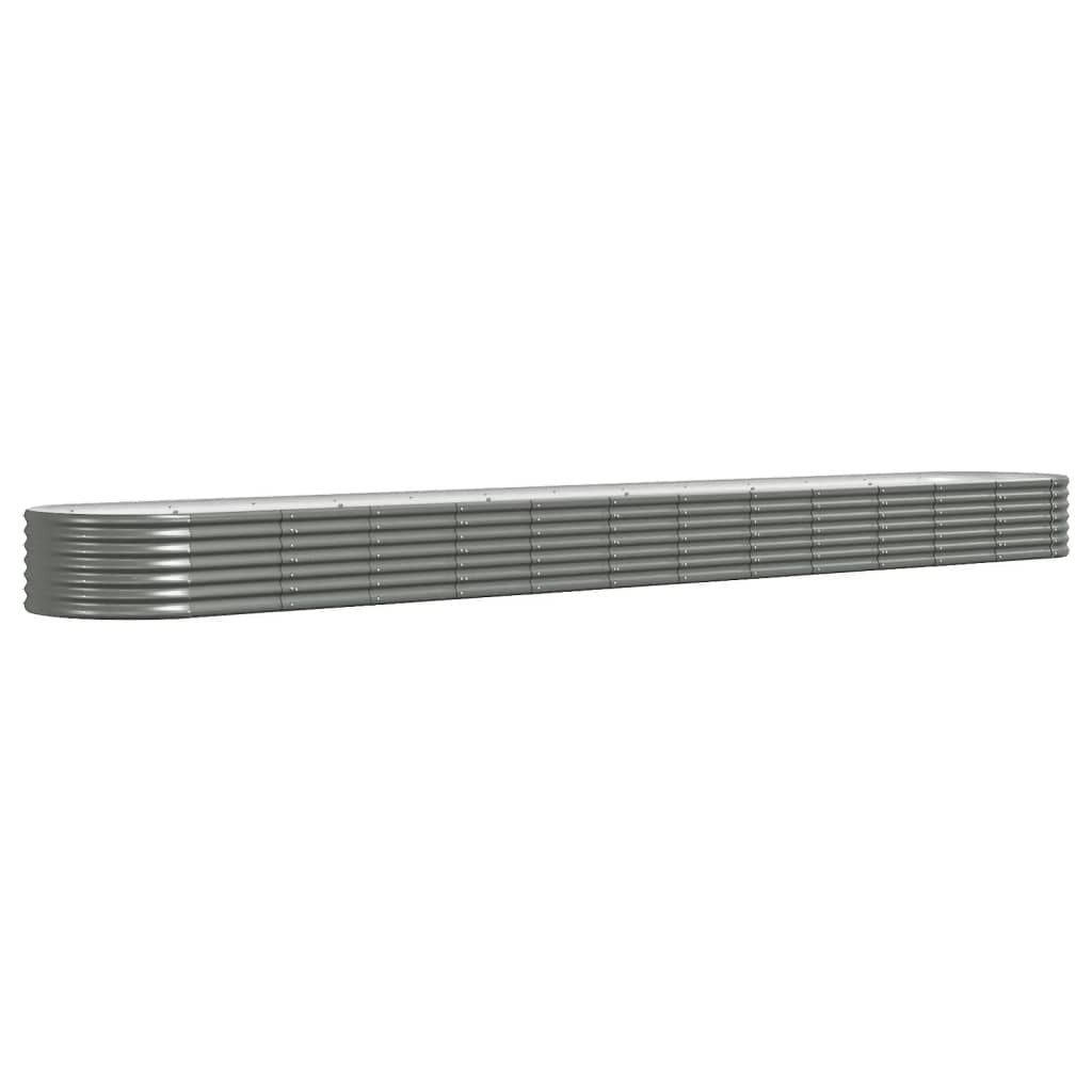 Garden Raised Bed Galvanized Steel 201.6"x31.5"x14.2" Gray