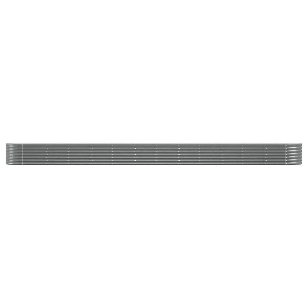 Garden Raised Bed Galvanized Steel 201.6"x31.5"x14.2" Gray