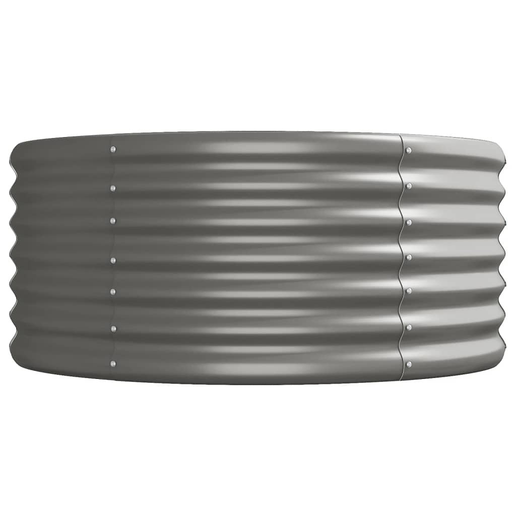 Garden Raised Bed Galvanized Steel 201.6"x31.5"x14.2" Gray