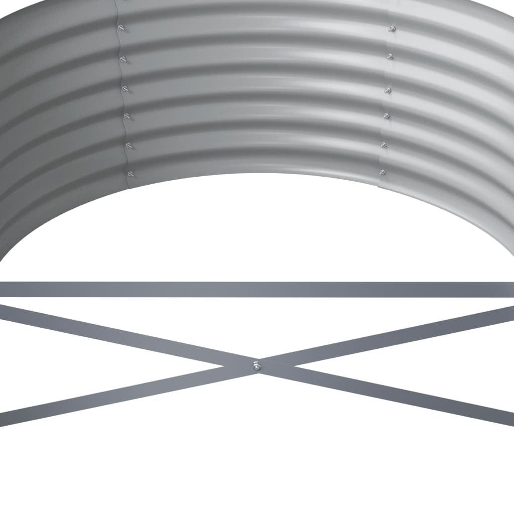 Garden Raised Bed Galvanized Steel 201.6"x31.5"x14.2" Gray