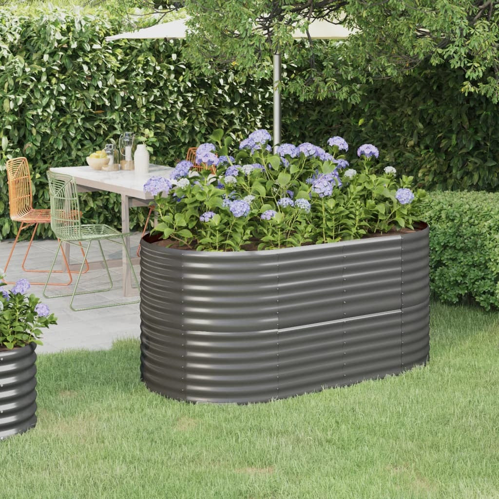 Garden Raised Bed Galvanized Steel 59.8"x31.5"x26.8" Gray