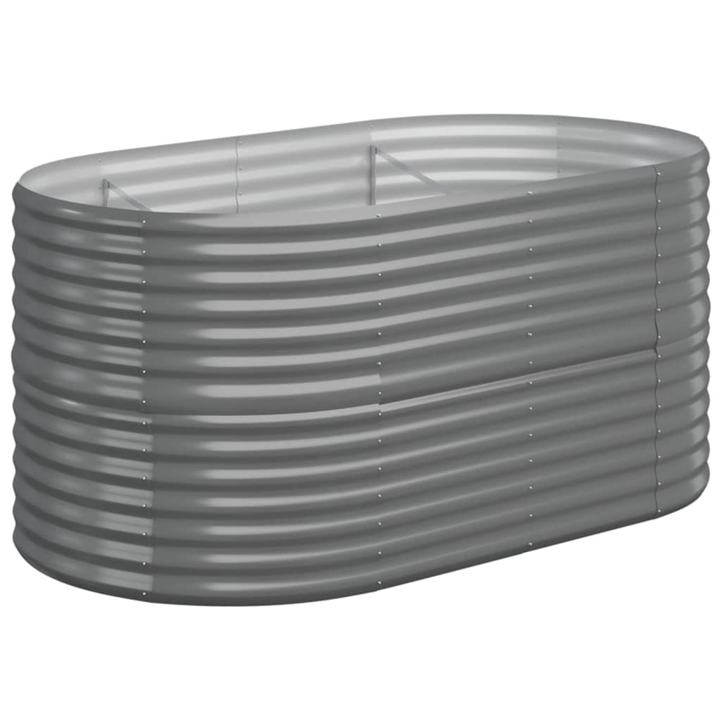 Garden Raised Bed Galvanized Steel 59.8"x31.5"x26.8" Gray