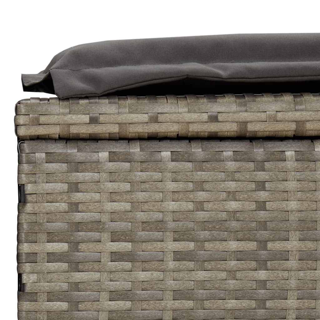 Sunbed 1 pc with Cushion Gray 79.1"x21.7"x24.4" Poly Rattan