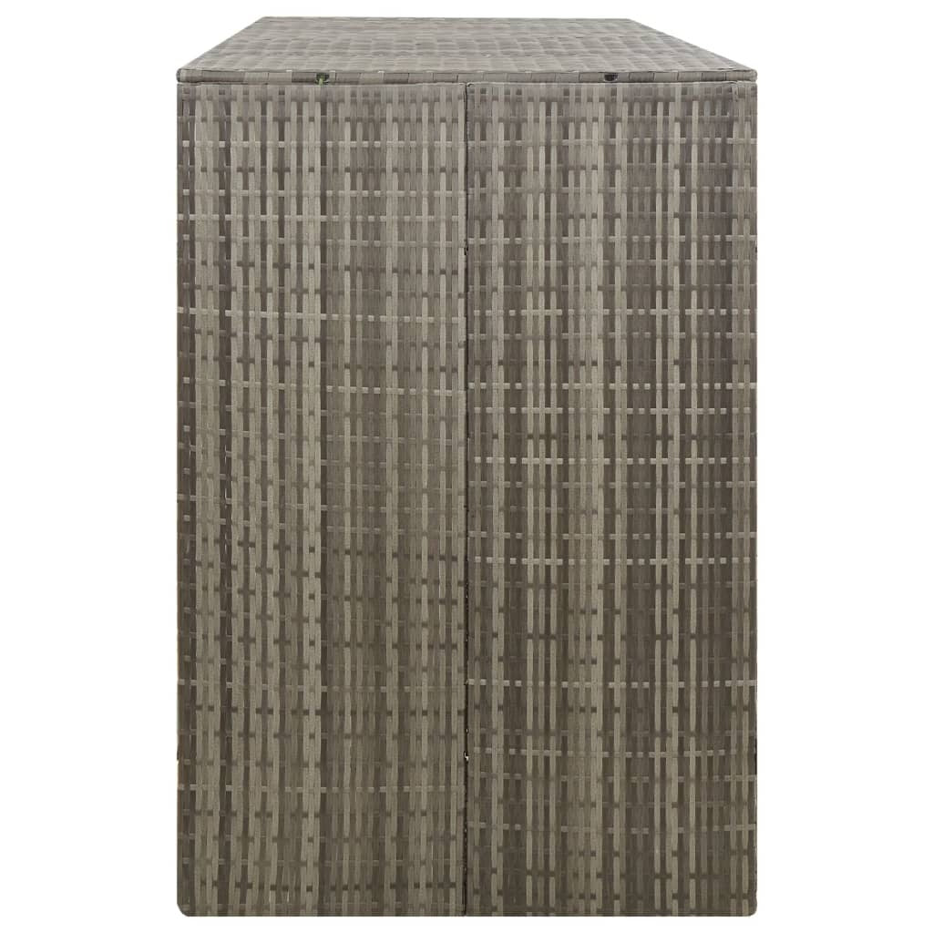 Triple Wheelie Bin Shed Gray 81.5"x31.5"x46.1" Poly Rattan