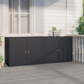 Garden Storage Cabinet Black 78.0x21.9x31.5" Poly Rattan