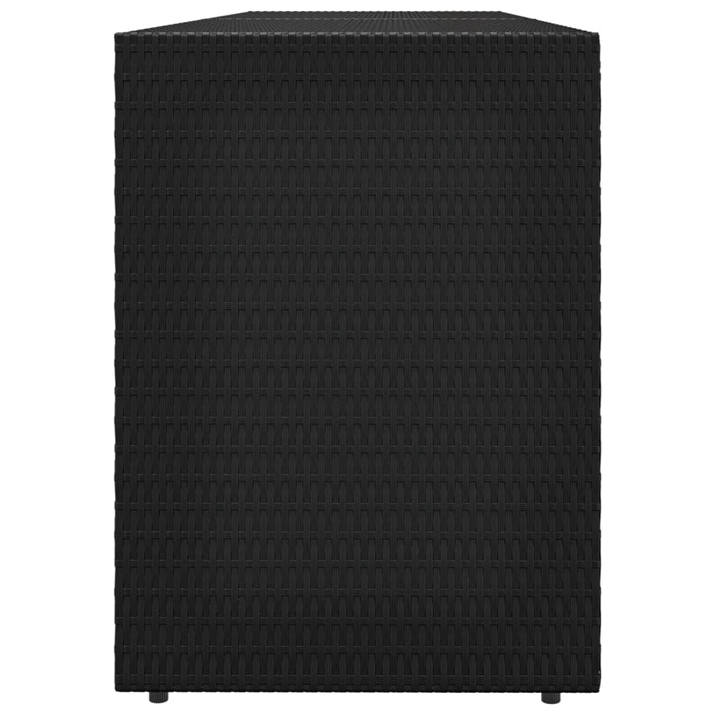 Garden Storage Cabinet Black 78.0x21.9x31.5" Poly Rattan