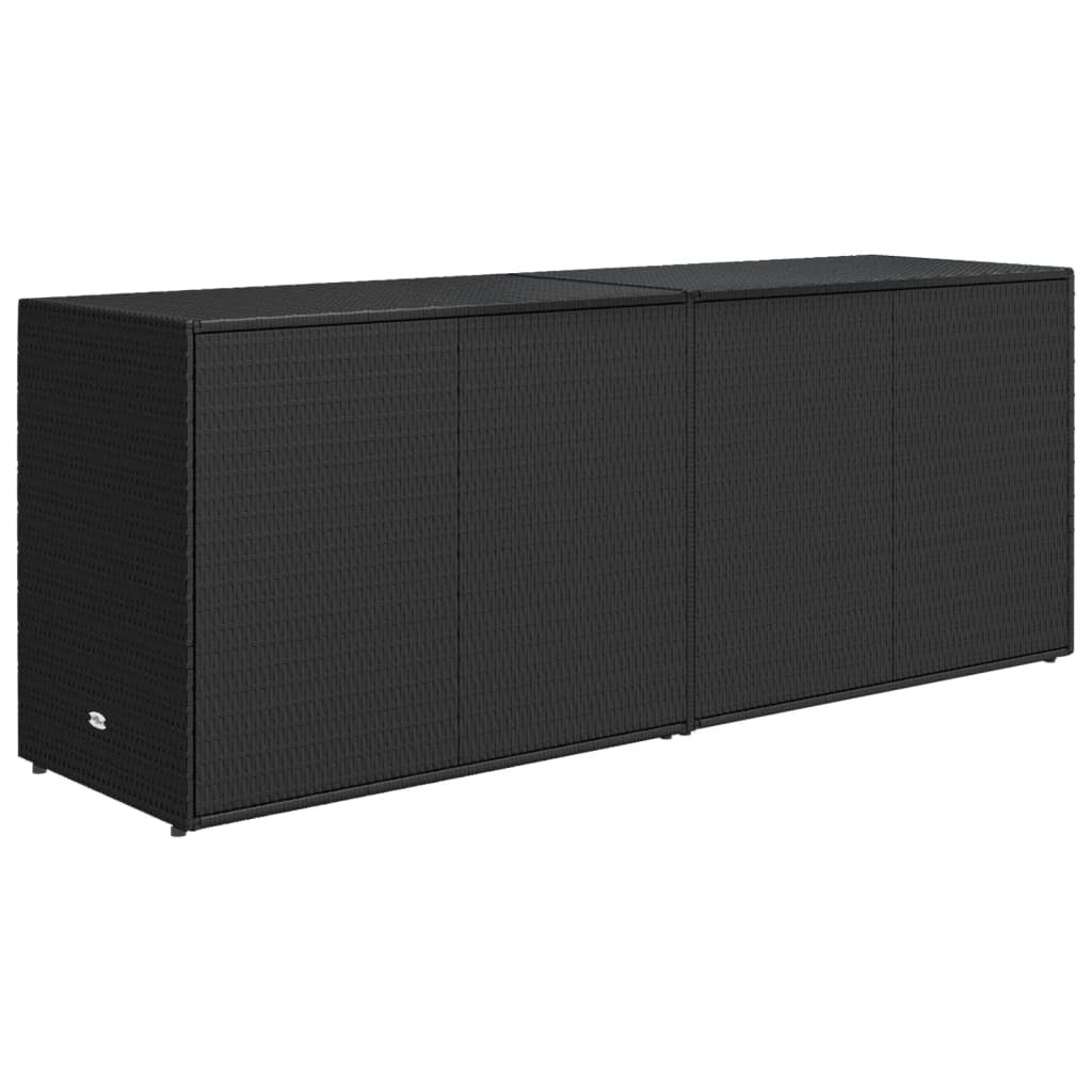 Garden Storage Cabinet Black 78.0x21.9x31.5" Poly Rattan