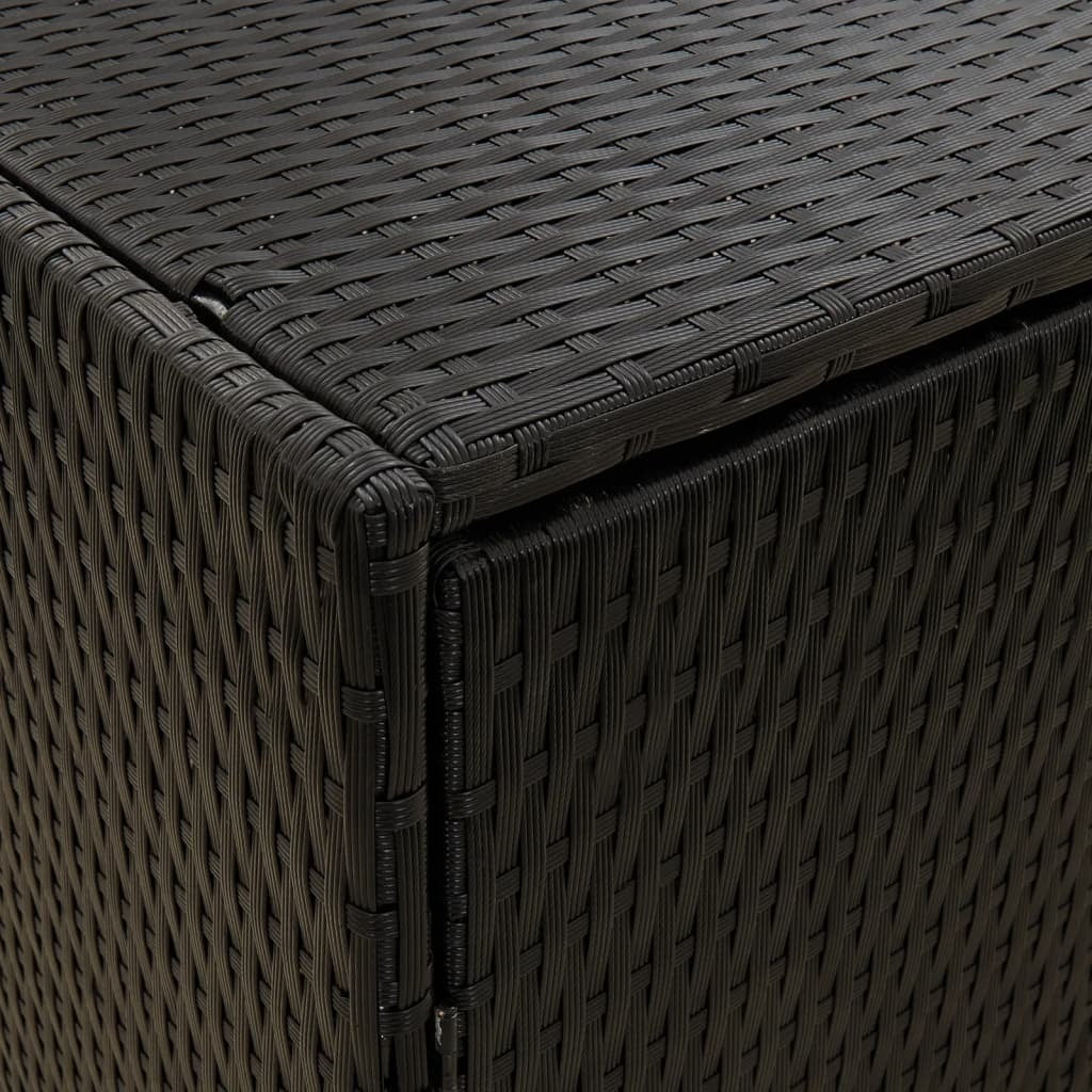 Garden Storage Cabinet Black 78.0x21.9x31.5" Poly Rattan