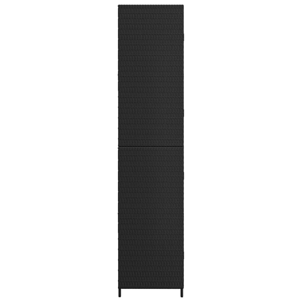 Garden Storage Cabinet Black 23.2"x15.7"x70.9" Poly Rattan
