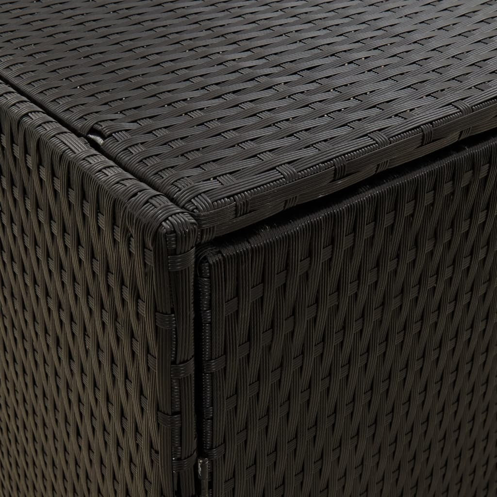 Garden Storage Cabinet Black 23.2"x15.7"x70.9" Poly Rattan