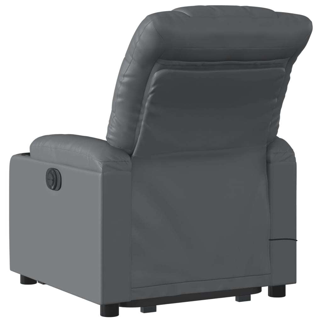 Stand up Massage Recliner Chair Gray Faux Leather