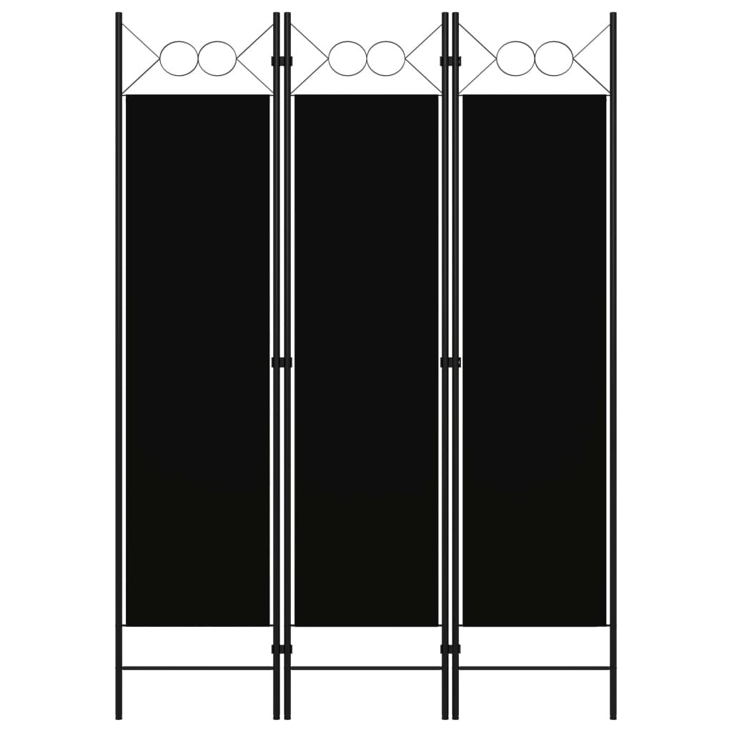 3-Panel Room Divider Black 47.2"x70.9