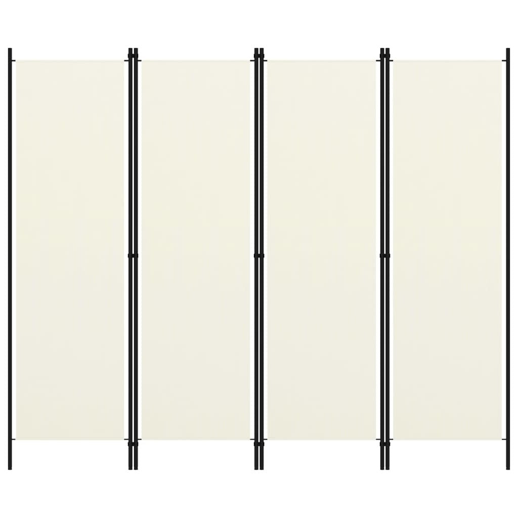 4-Panel Room Divider White 78.7"x70.9