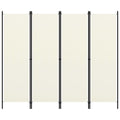 4-Panel Room Divider White 78.7"x70.9