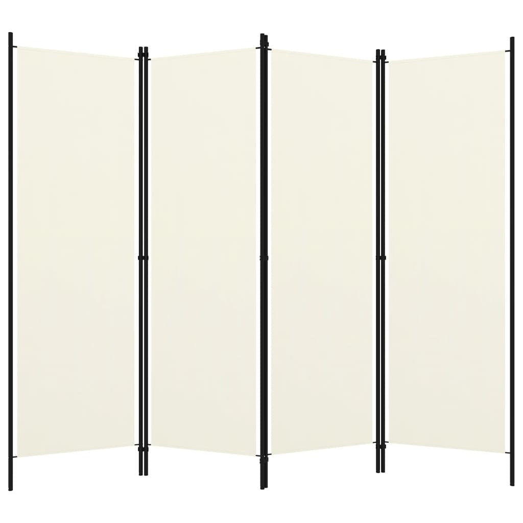 4-Panel Room Divider White 78.7"x70.9