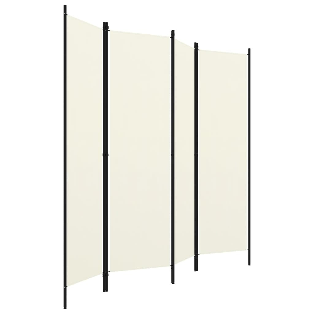 4-Panel Room Divider White 78.7"x70.9