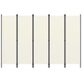 5-Panel Room Divider White 98.4"x70.9