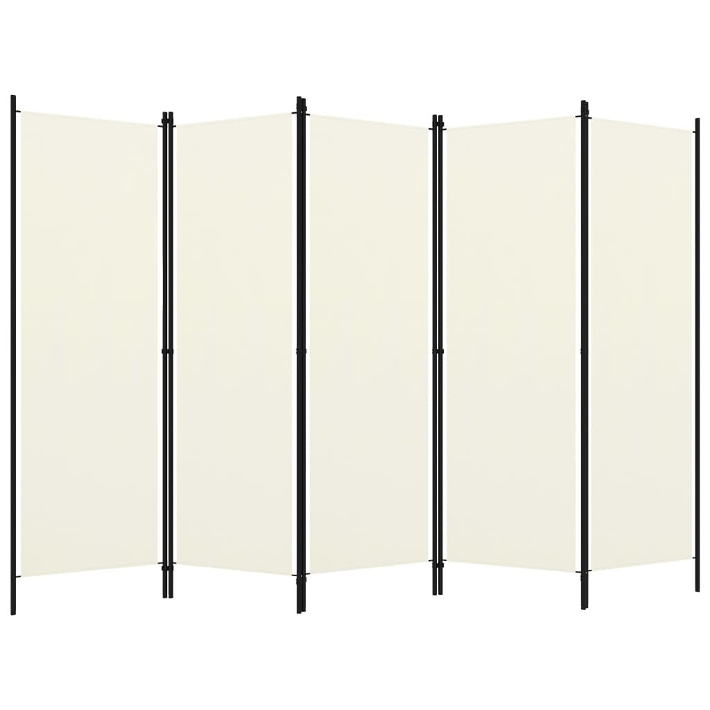 5-Panel Room Divider White 98.4"x70.9
