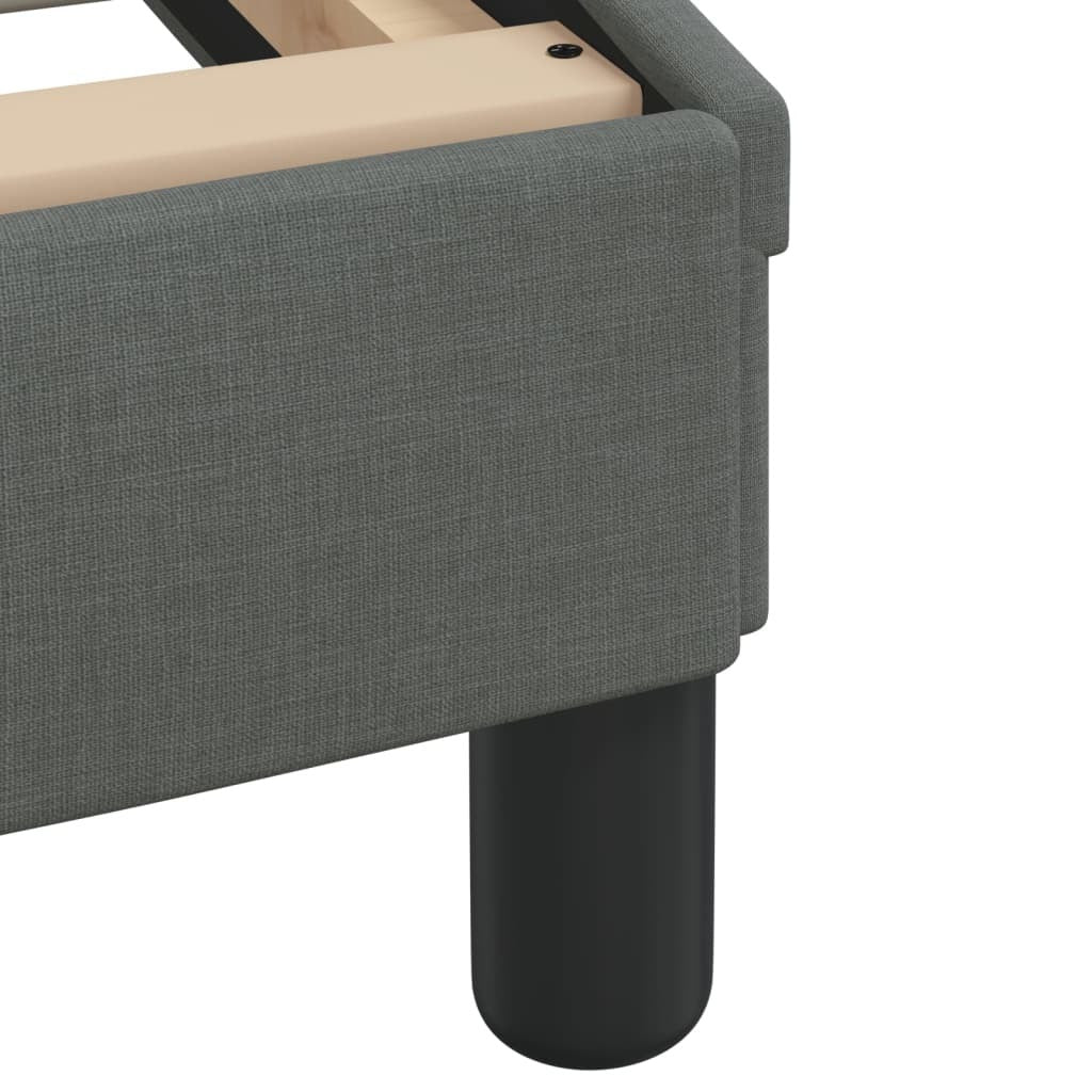 Bed Frame "Dover" Dark Gray 53.9"x74.8" Fabric