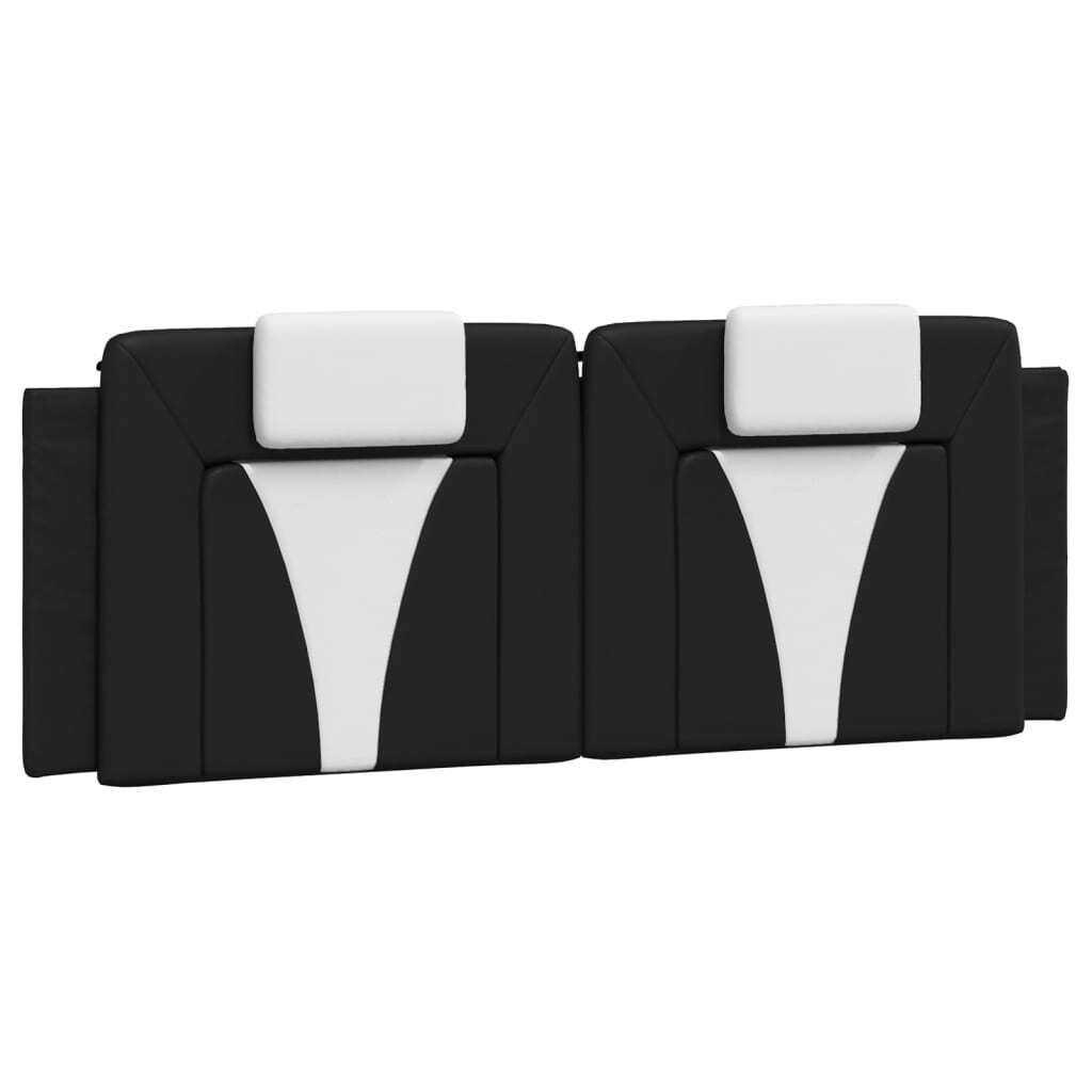 Bed Frame "Viana" without Mattress Black and White 53.9"x74.8" Faux Leather