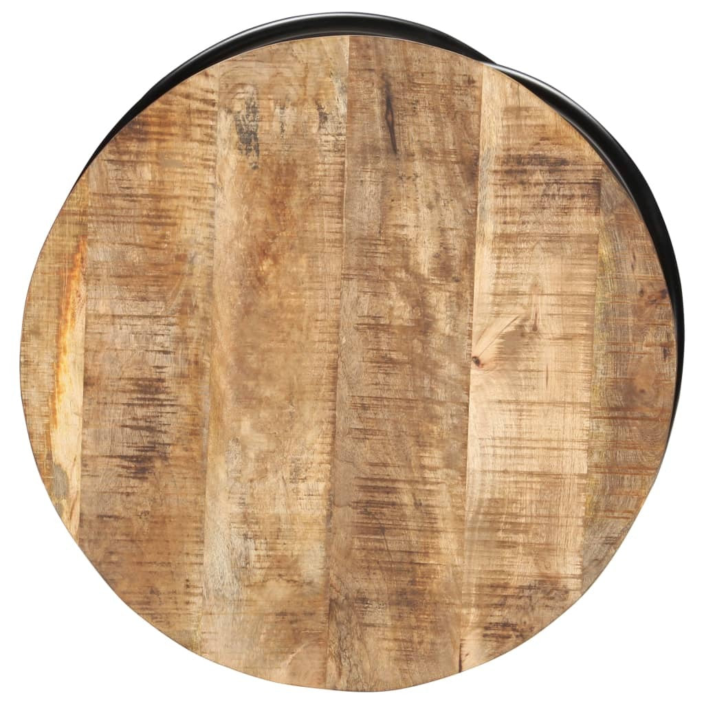 Coffee Table Black 23.6"x23.6"x15.7" Solid Rough Mango Wood