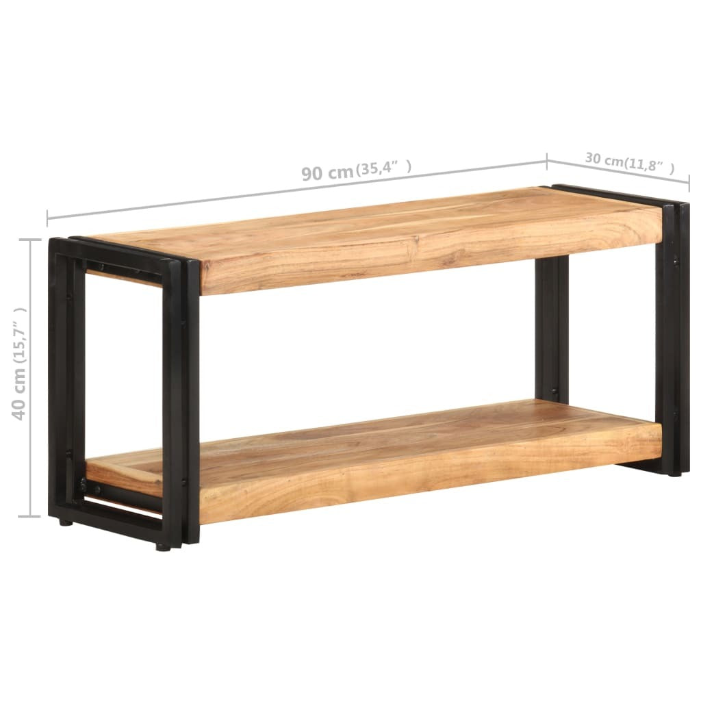 TV Stand 35.4"x11.8"x15.7" Solid Wood Acacia