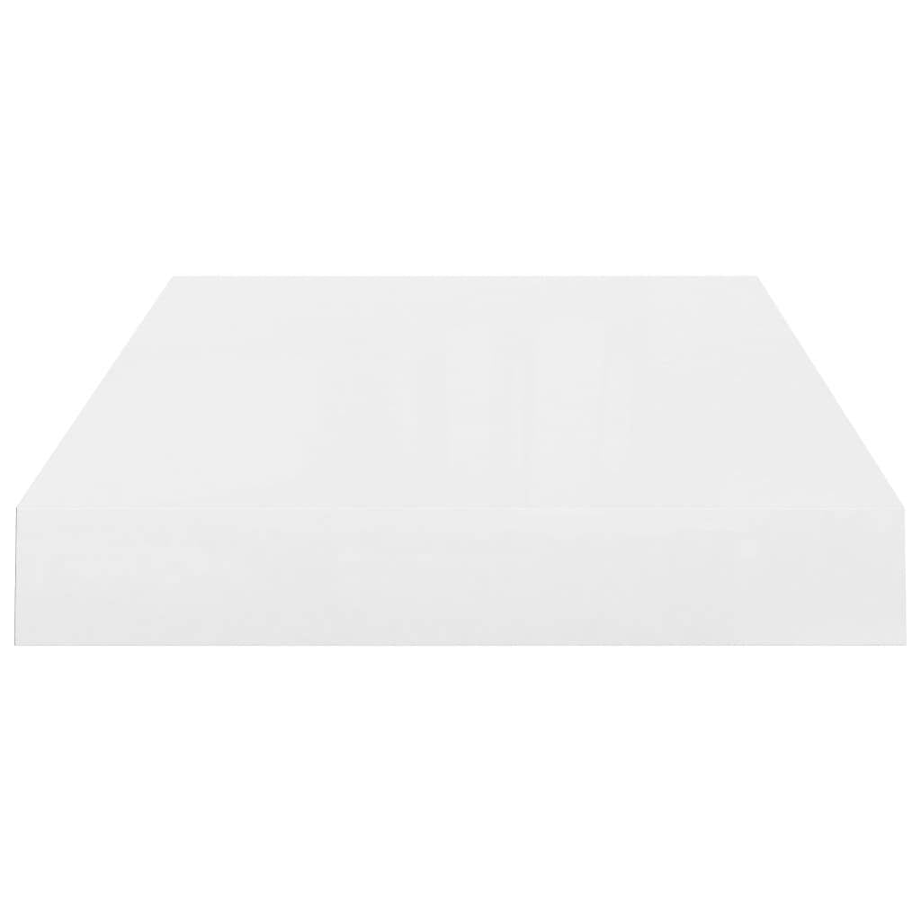 Floating Wall Shelves 2 pcs High Gloss White 15.7"x9.1"x1.5" MDF