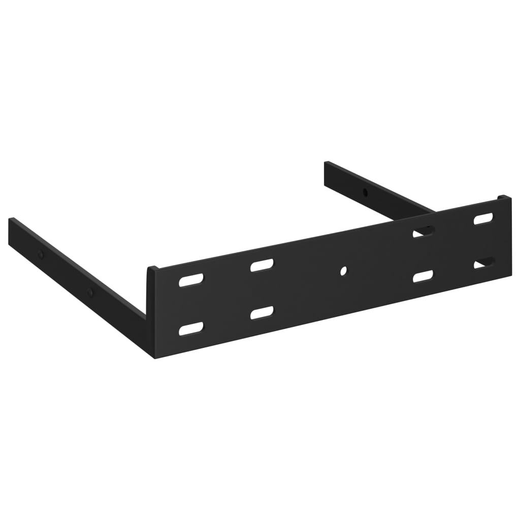 Floating Wall Shelves 4 pcs High Gloss Black 9.1"x9.3"x1.5" MDF