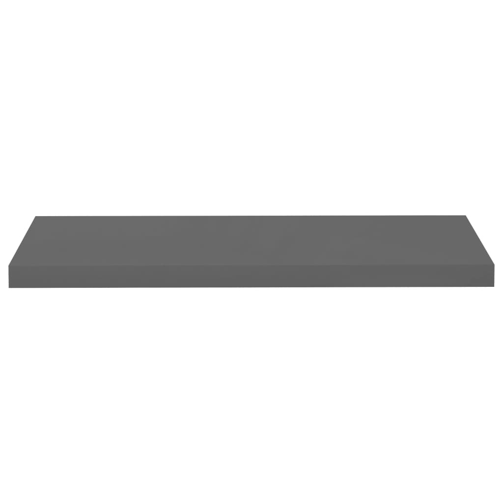 Floating Wall Shelf High Gloss Gray 31.5"x9.3"x1.5" MDF