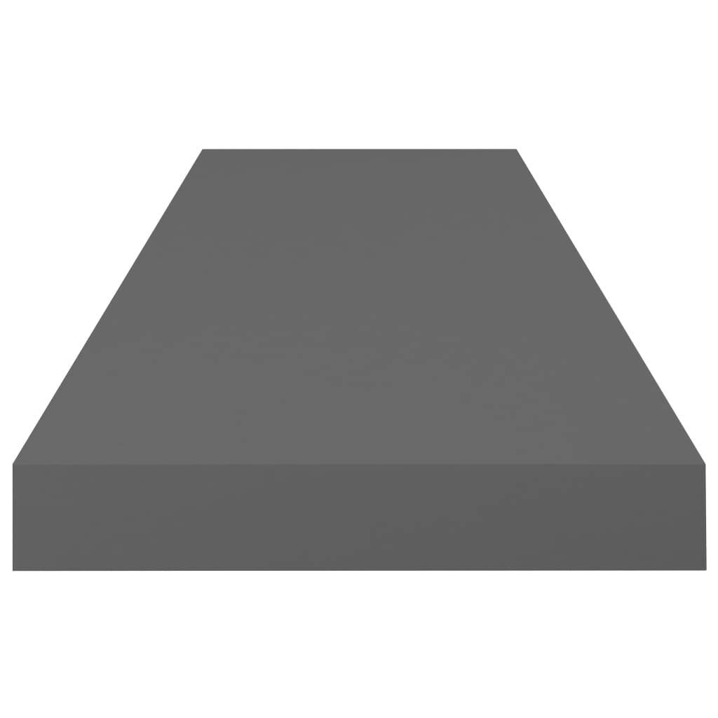 Floating Wall Shelf High Gloss Gray 31.5"x9.3"x1.5" MDF