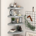 Floating Corner Shelves 4 pcs Gray 13.8"x13.8"x1.5" MDF