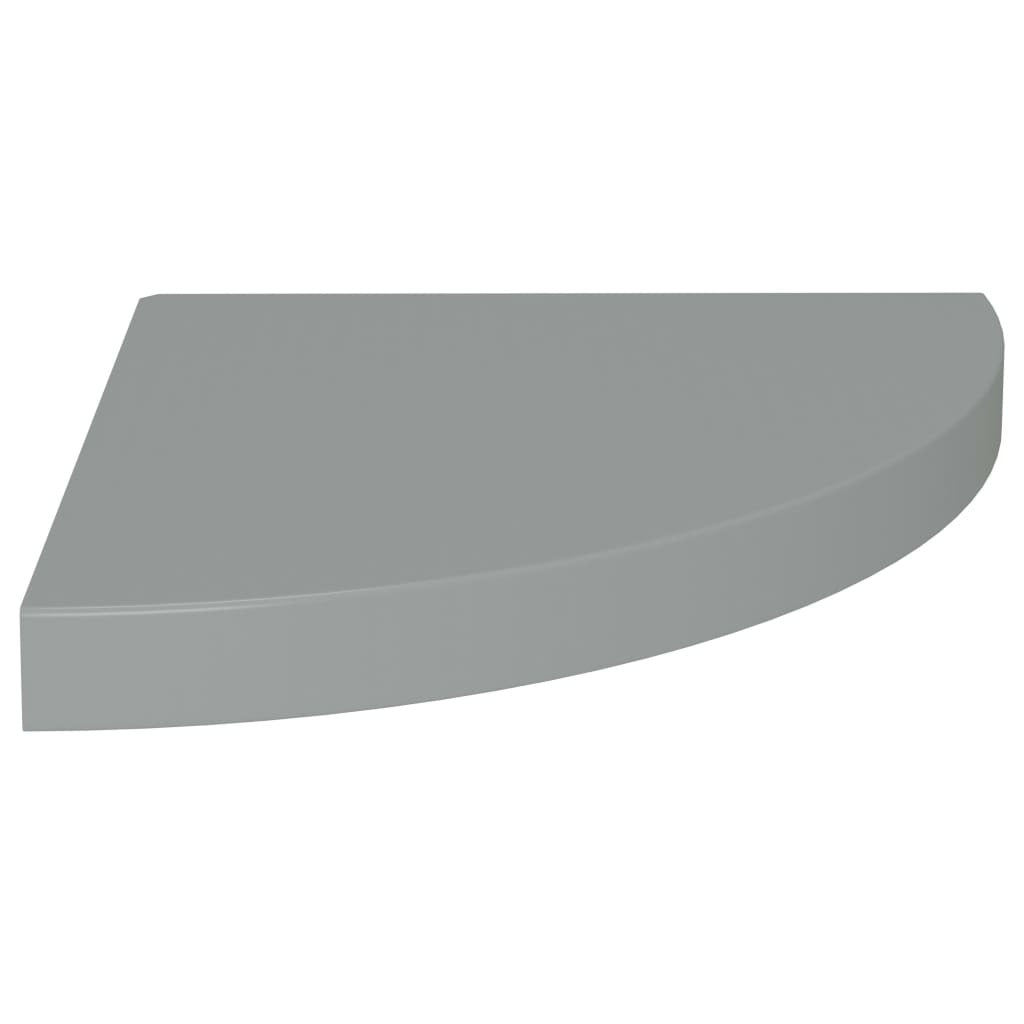 Floating Corner Shelves 4 pcs Gray 13.8"x13.8"x1.5" MDF