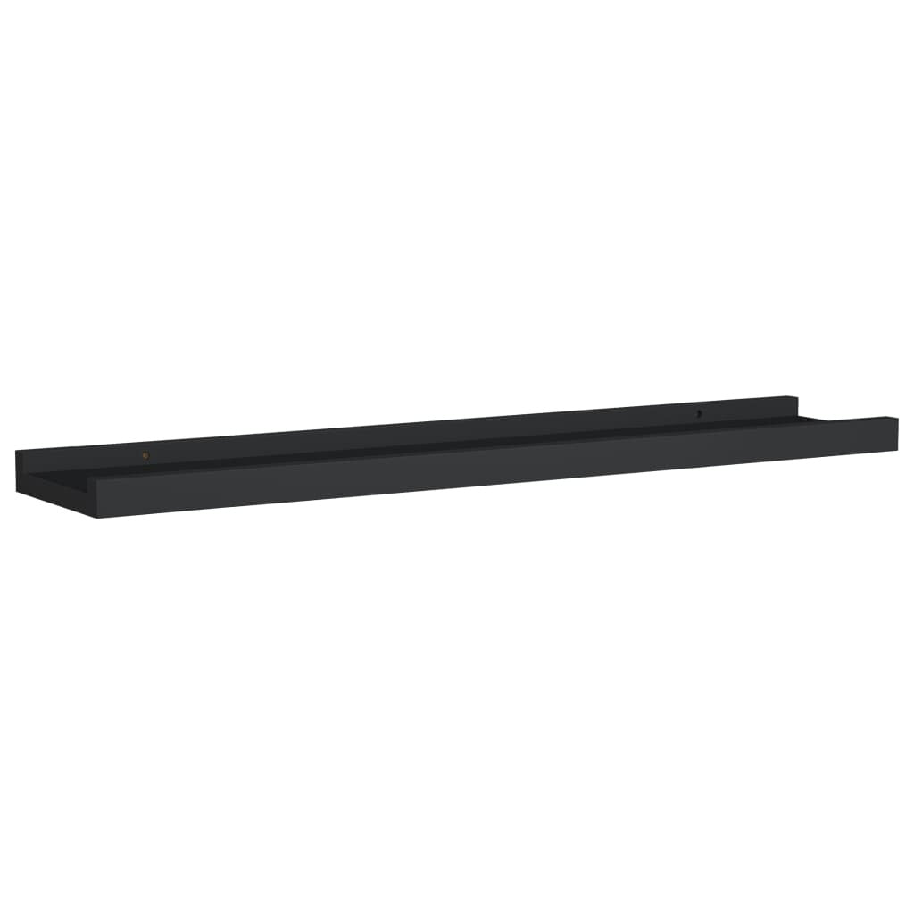 Picture Frame Ledge Shelves 2 pcs Black 23.6"x3.5"x1.2" MDF