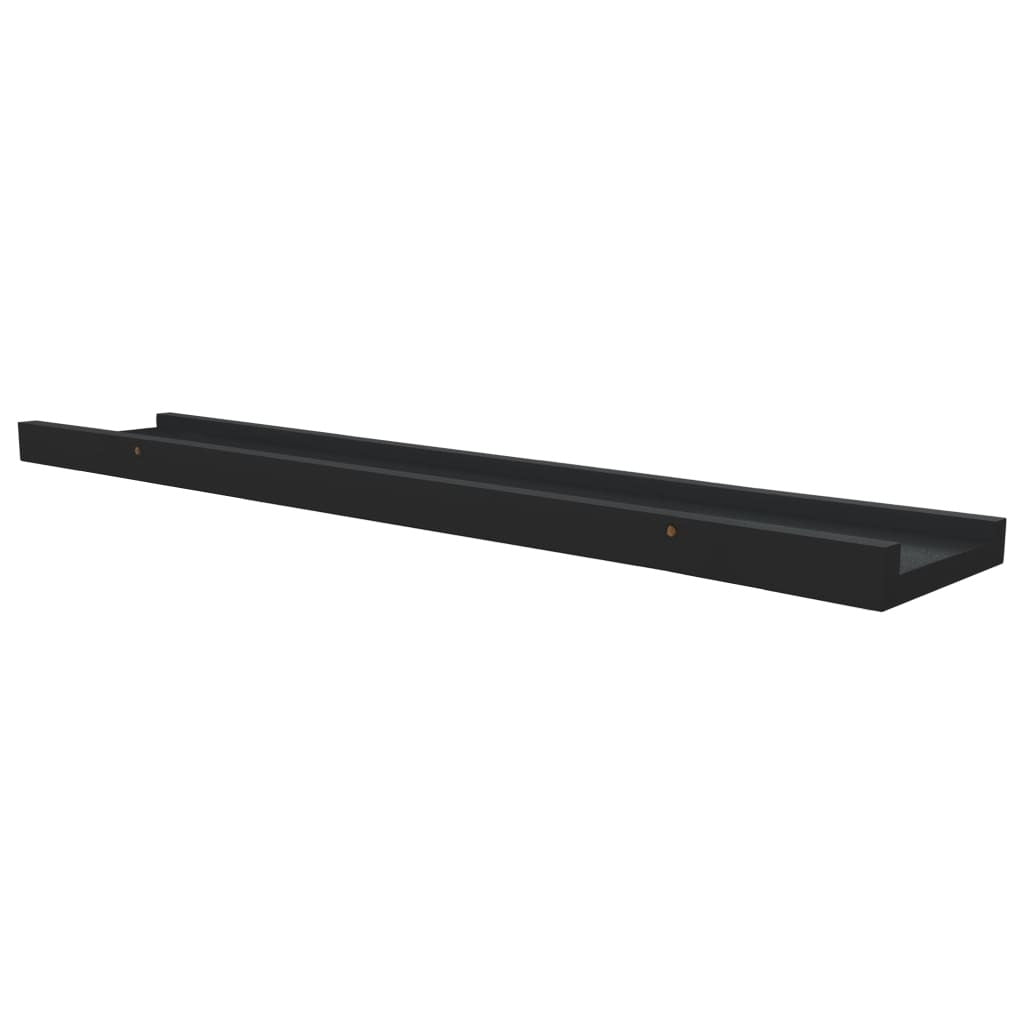 Picture Frame Ledge Shelves 2 pcs Black 23.6"x3.5"x1.2" MDF