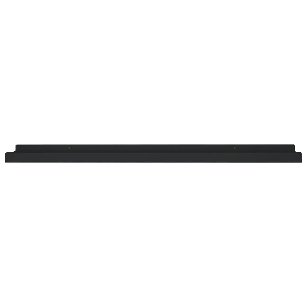 Picture Frame Ledge Shelves 2 pcs Black 31.5"x3.5"x1.2" MDF