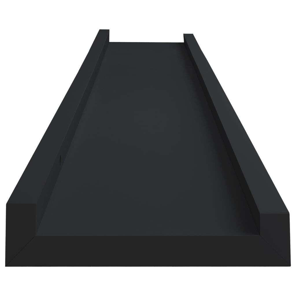 Picture Frame Ledge Shelves 2 pcs Black 31.5"x3.5"x1.2" MDF