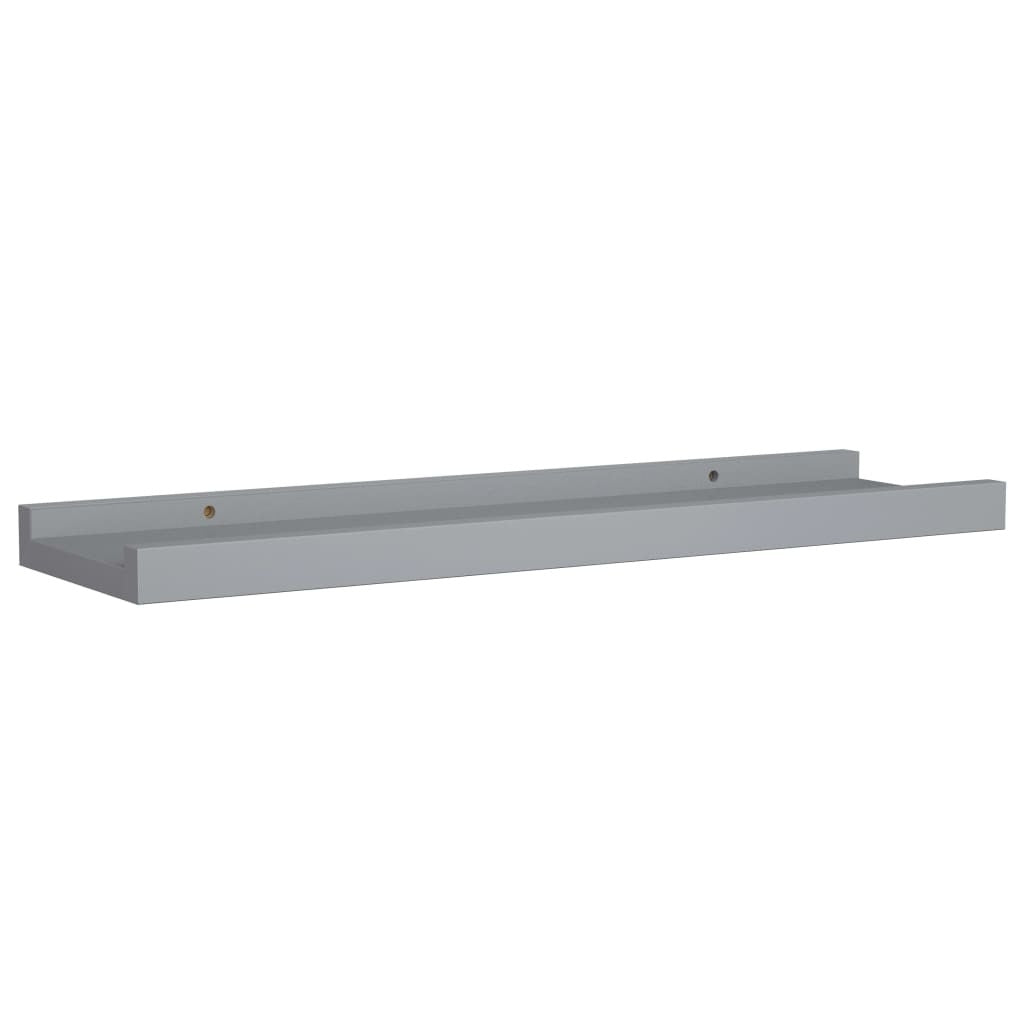 Picture Frame Ledge Shelves 2 pcs Gray 15.7"x3.5"x1.2" MDF