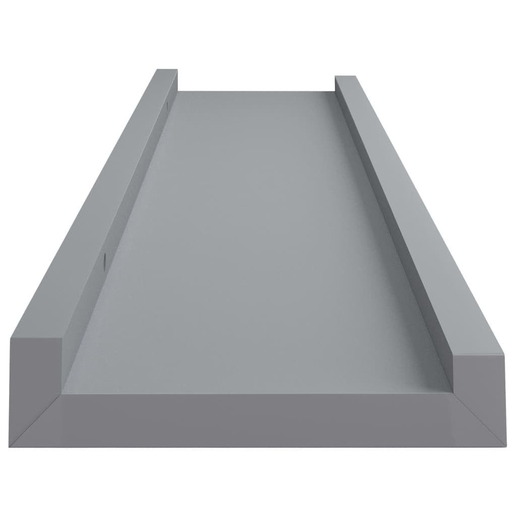Picture Frame Ledge Shelves 2 pcs Gray 15.7"x3.5"x1.2" MDF