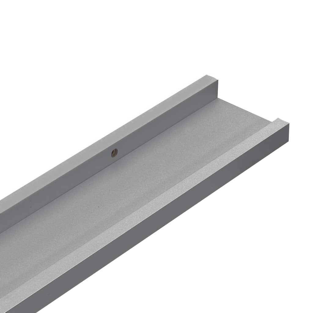 Picture Frame Ledge Shelves 2 pcs Gray 15.7"x3.5"x1.2" MDF