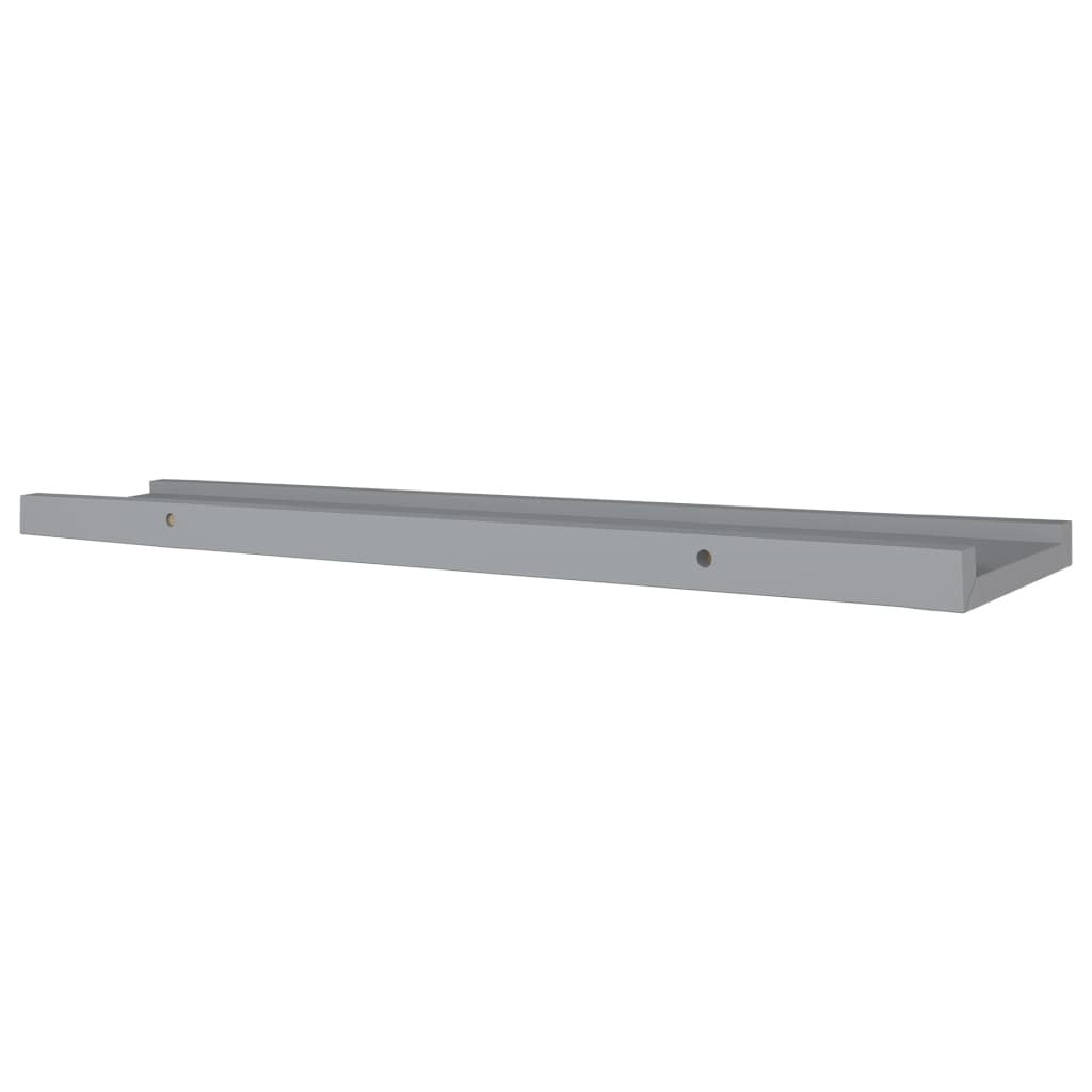 Picture Frame Ledge Shelves 2 pcs Gray 31.5"x3.5"x1.2" MDF