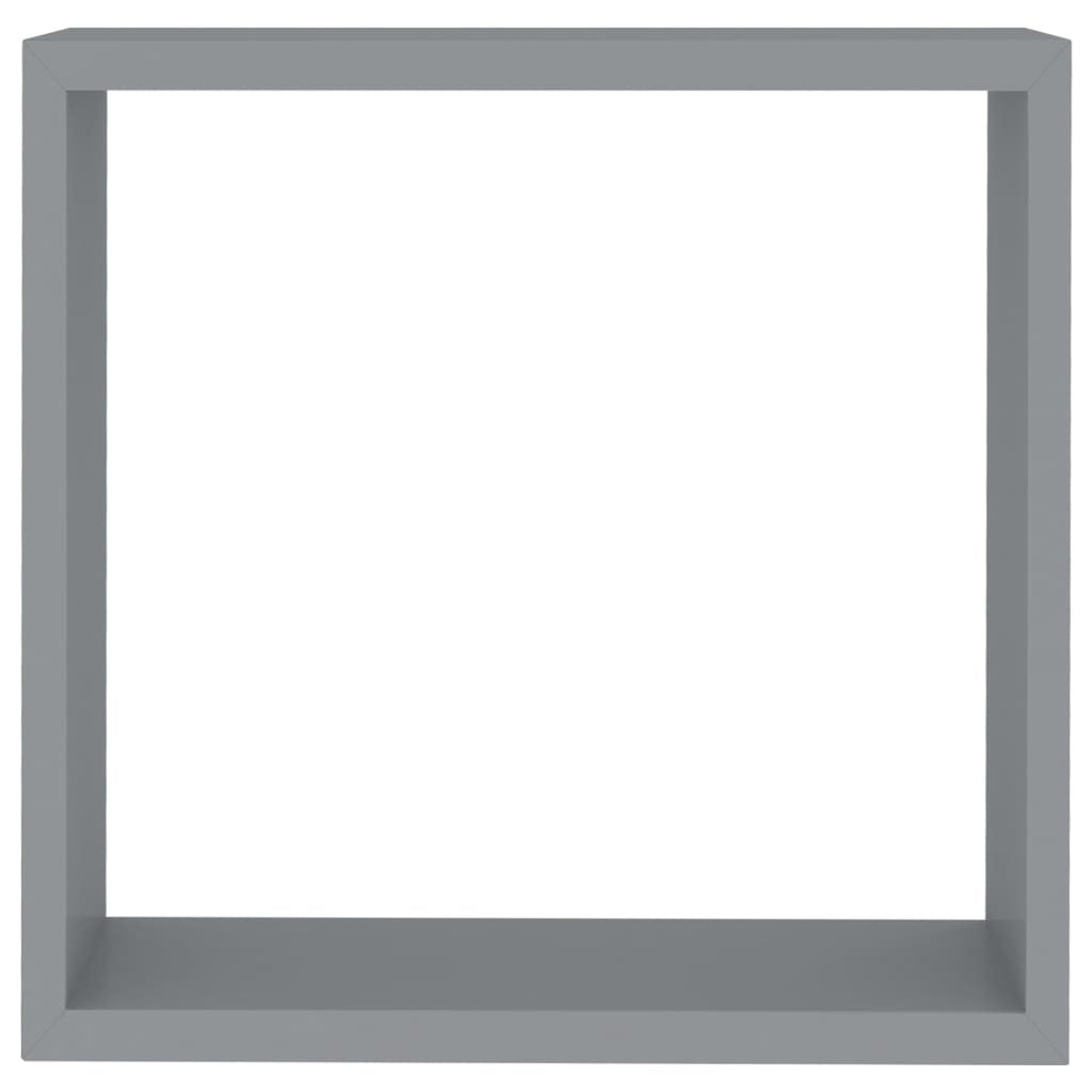 Wall Cube Shelves 3 pcs Gray MDF
