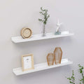 Wall Shelves 2 pcs High Gloss White 23.6"x3.5"x1.2