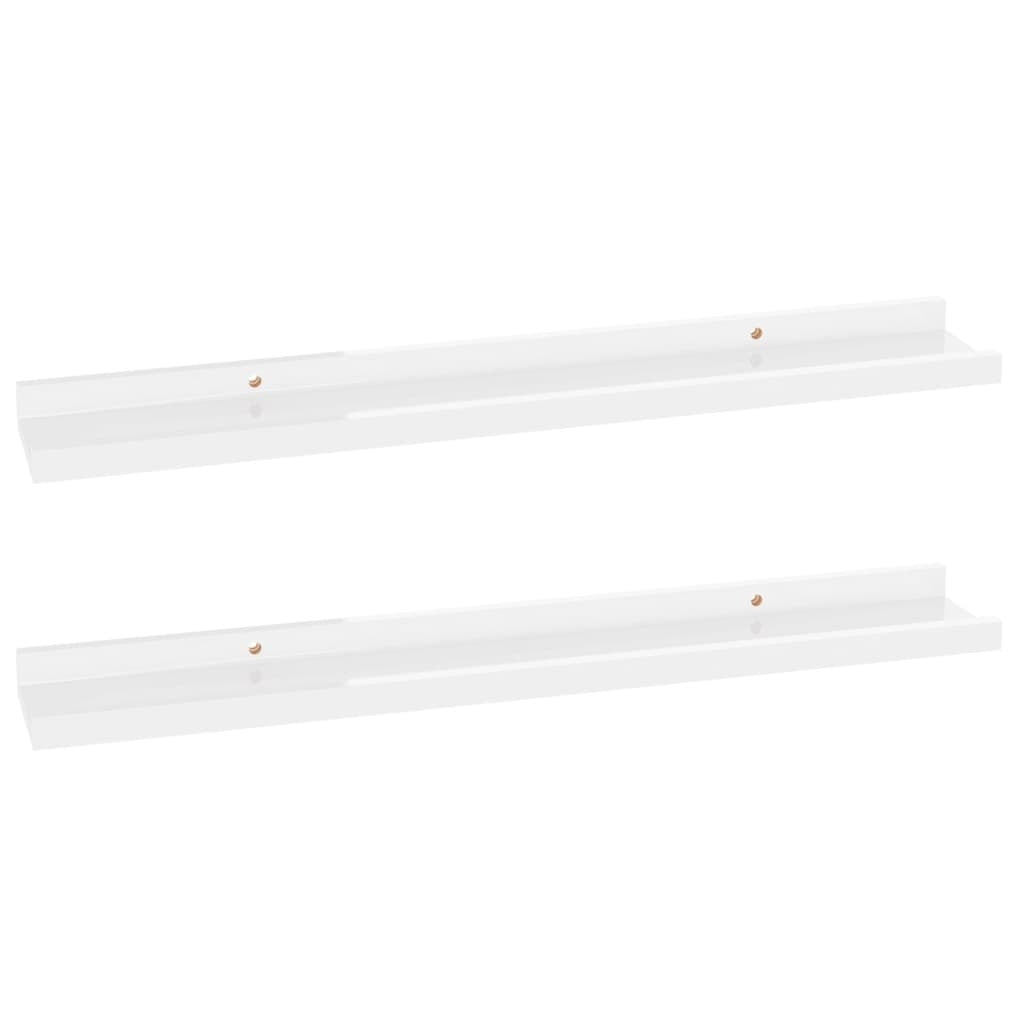 Wall Shelves 2 pcs High Gloss White 23.6"x3.5"x1.2