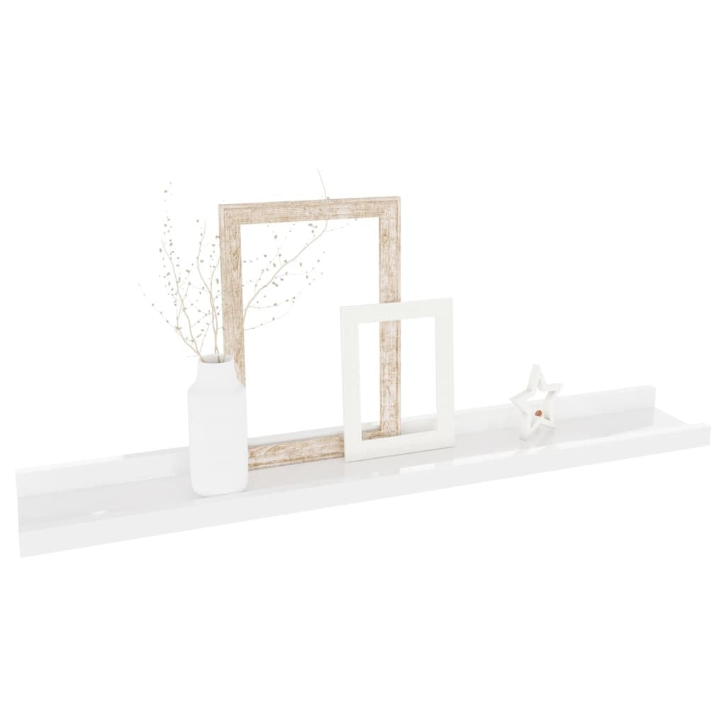 Wall Shelves 2 pcs High Gloss White 23.6"x3.5"x1.2