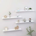 Wall Shelves 4 pcs High Gloss White 31.5"x3.5"x1.2