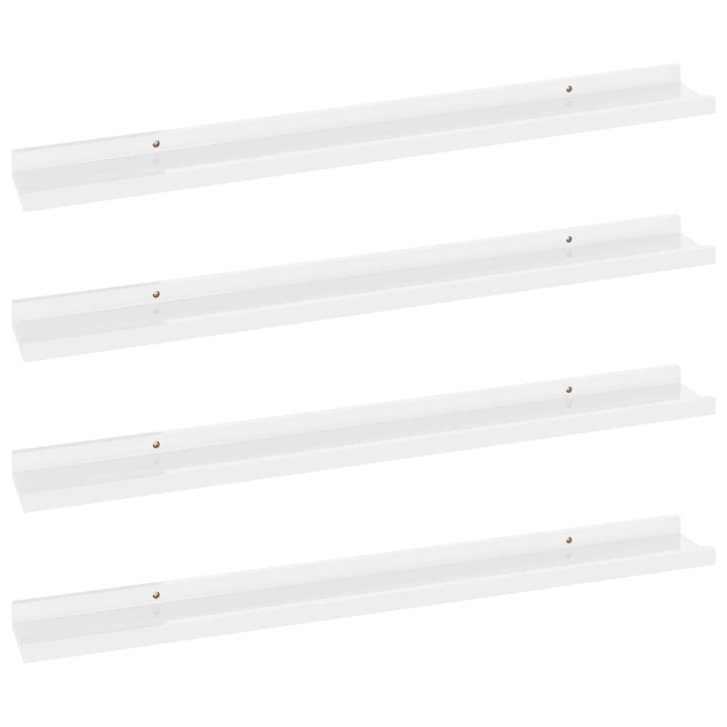 Wall Shelves 4 pcs High Gloss White 31.5"x3.5"x1.2