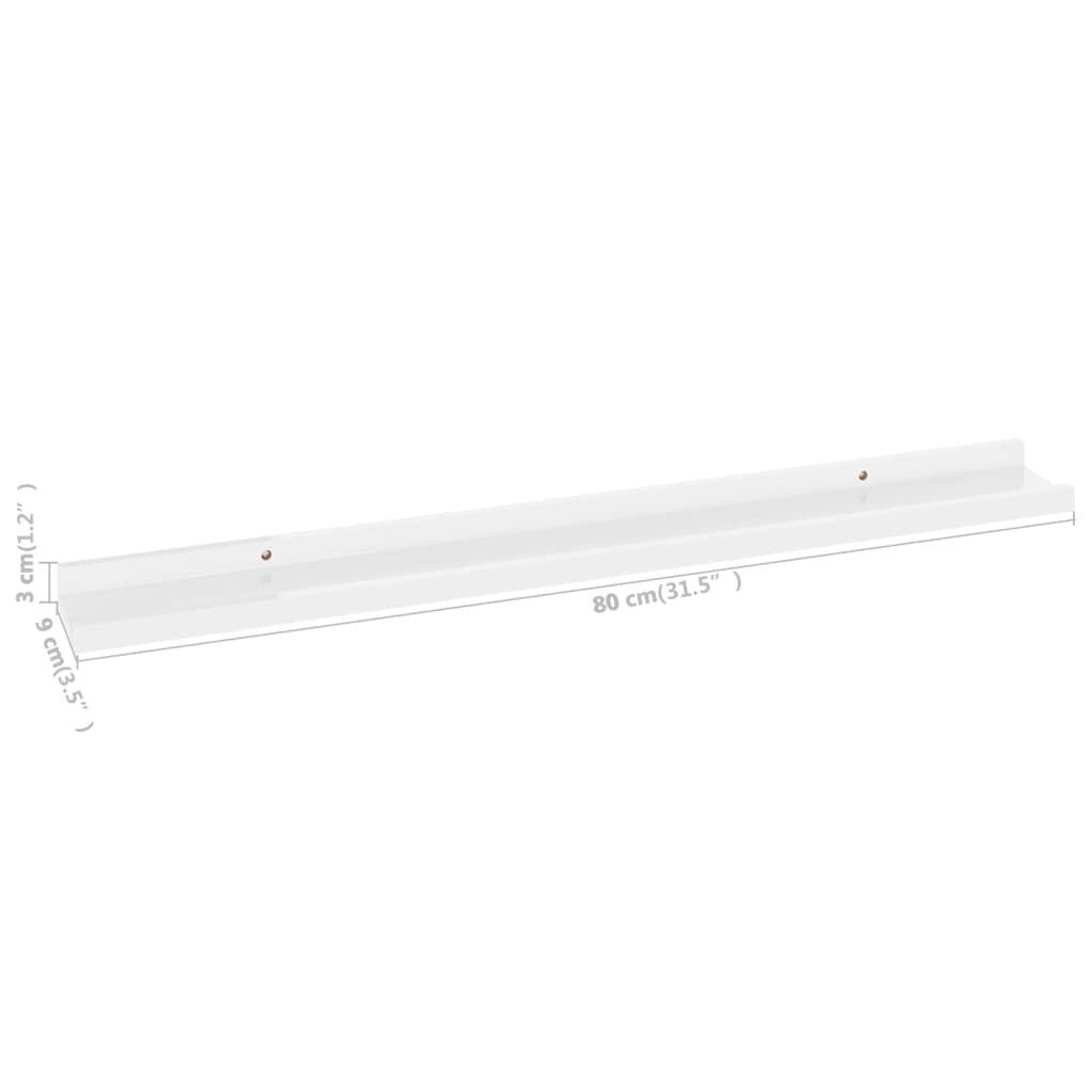 Wall Shelves 4 pcs High Gloss White 31.5"x3.5"x1.2