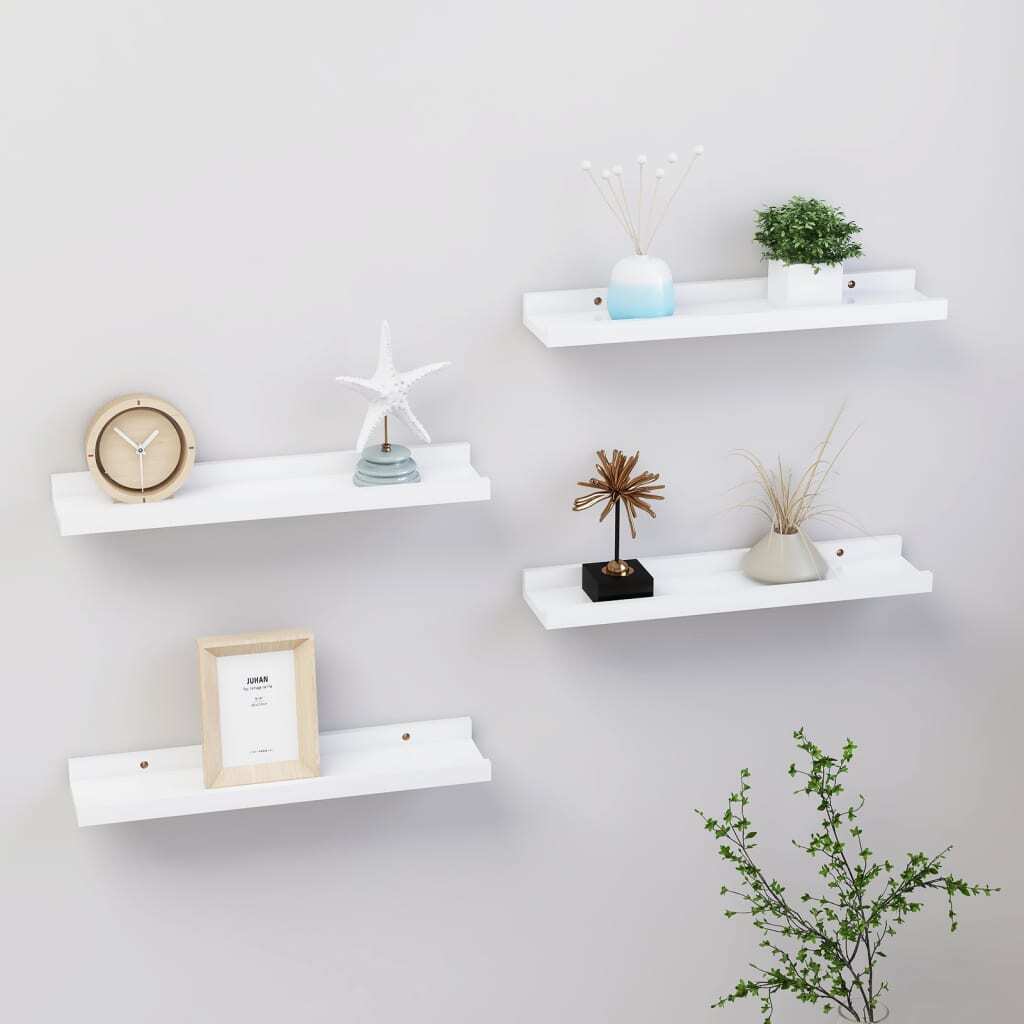 Wall Shelves 4 pcs White 15.7"x3.5"x1.2